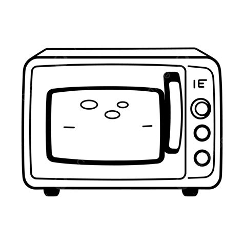 Garis Vektor Gambar Sketsa Microwave Kompor Tua, Gambar Oven Microwave ...