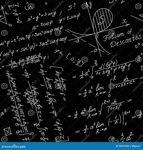 Vector Seamless Background With Mathematical Symbo Royalty Free Stock Image - Image: 34257646