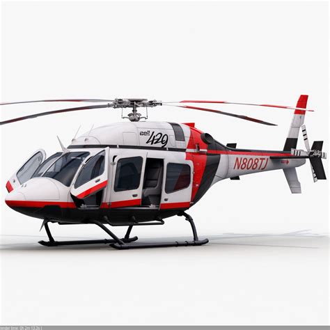 3d model bell 429 helicopter interior