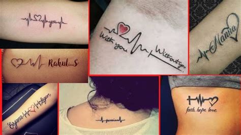 Meaningful Heartbeat Tattoo Designs with Names | couple Love tattoos | ... Names Tattoos For Men ...