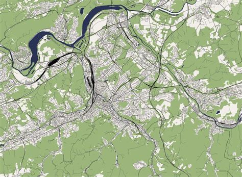 Map of the City of Hagen, Germany Stock Vector - Illustration of plan, city: 225778346