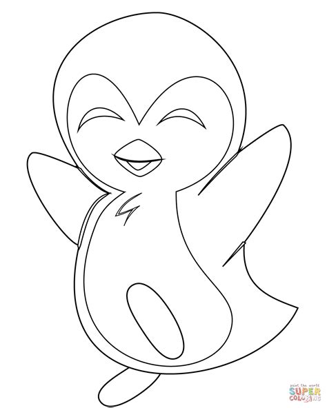 Coloriage - Bébé pingouin mignon | Coloriages à imprimer gratuits