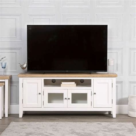 Provence White Large TV Unit - Avenue Interiors Dorchester