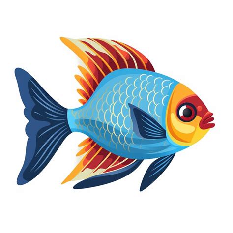 Premium Vector | Illustration exotic orange parrot fish glo tetra ...