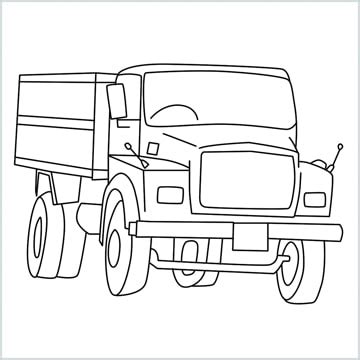 How To Draw A Tipper lorry Step by Step - [14 Easy Phase]