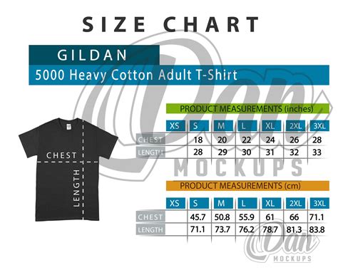 Size Chart For Gildan T-shirts