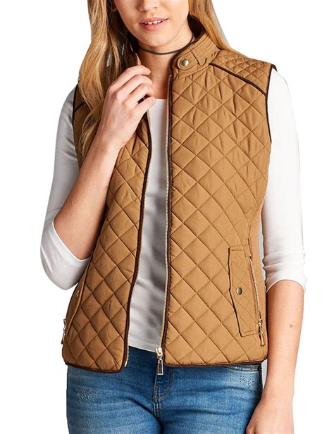 Womens Quilted Vest Fully Lined Lightweight Padded Vest Plus Size (S-3 - KOGMO