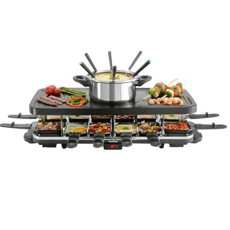 VonShef 12 Person Raclette Grill Fondue Set Table Top BBQ Hotplate | eBay