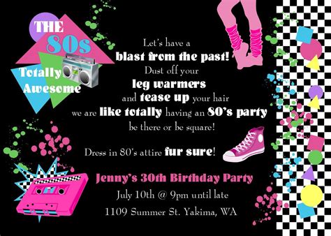 80s party invitation wording - Google Search | Party Ideas | Pinterest ...