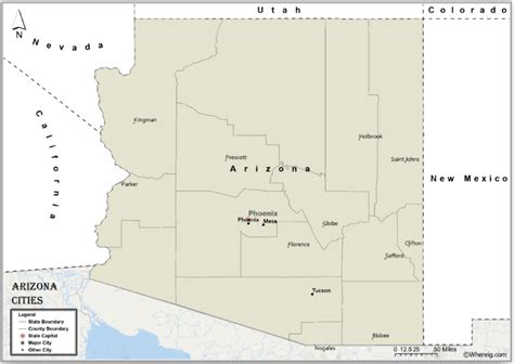 Map of Arizona Cities, List of Cities in Arizona by Population ...