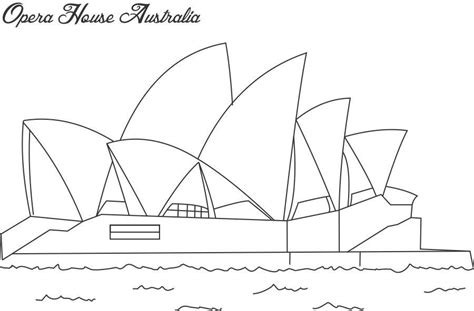 Opera house sydney coloring page for kids