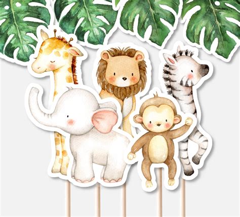 Printable Jungle Safari Cake Toppers