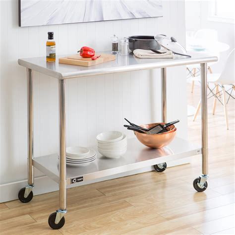 Trinity EcoStorage 48 in. NSF Stainless Steel Table with Wheels-TLS ...