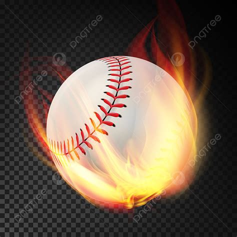 Fire Burn Vector Hd Images, Baseball On Fire Burning Style, Baseball ...