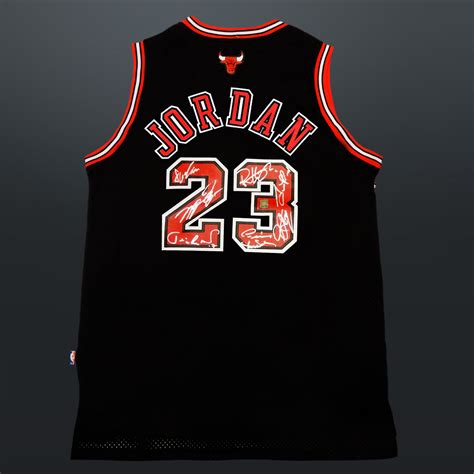 Chicago Bulls // Michael Jordan + Team Signed Chicago Bulls Black ...