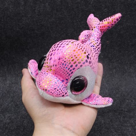 Ty Beanie Boos Big Eyes 6" 15cm Sparkling Pink Dolphin Cute Animal Plush Toys for Girls-in ...