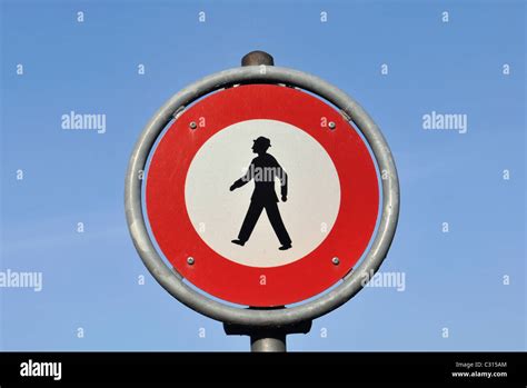 pedestrian no walking sign Stock Photo - Alamy