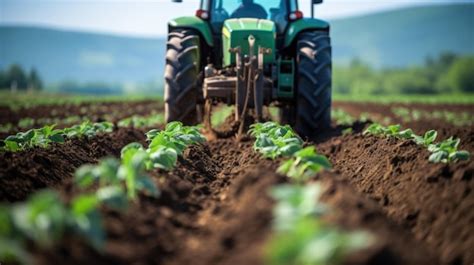 Premium AI Image | Tractor in a farmer's field