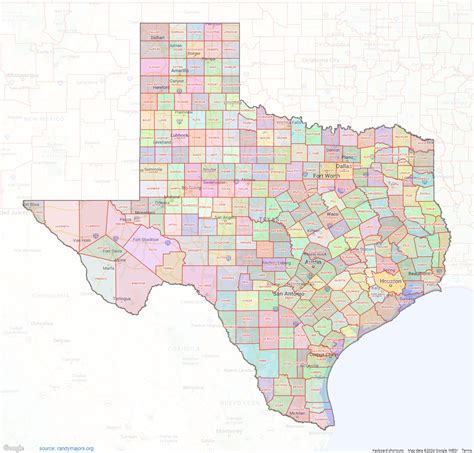 Texas County Map – shown on Google Maps