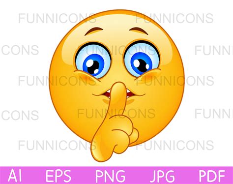Clipart Cartoon of a Hush Emoji Emoticon Making Quiet Silence - Etsy Israel | Hush hush, Emoji ...