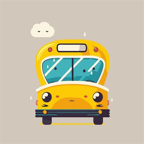 Premium Vector | Yellow school bus flat color vector icon logo illustration