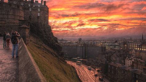 sky, City, Sunset, Edinburgh, Scotland, Building, Architecture, HDR, UK, Castle Wallpapers HD ...