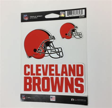 Cleveland Browns Set of 3 Die Cut Decals Stickers Triple Spirit Helmet ...