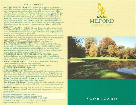 Milford Golf Club - Course Profile | Course Database