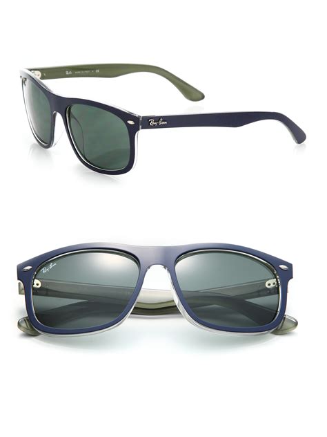 Ray-ban Rectangle 59mm Sunglasses in Blue for Men | Lyst