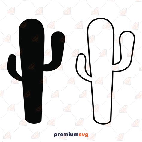 Basic Cactus with Outline SVG, Cactus Bundle SVG Instant Download ...