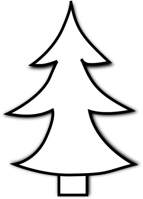 Tree Black And White Christmas Tree Clipart Black And - Line Drawing Of ...