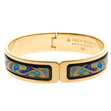 Frey Wille Hommage À Alphonse Mucha Fire Enamel Gold Plated Clasp Ballerina Bracelet XS Frey ...