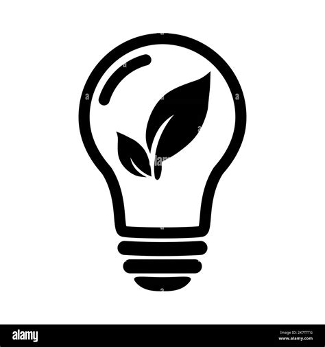 Ecological energy icon, plant in the bulb. Energy saving lamp symbol ...