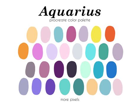 Aquarius Procreate Color Palette, Zodiac Color Palette, Hex Code, Ipad ...