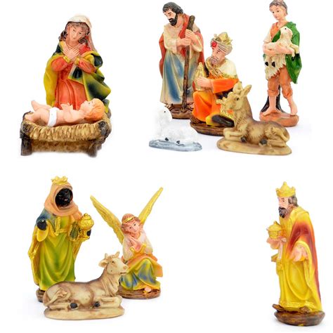 Christmas Traditional Nativity Scene Figurines Stable Crib Set Xmas Decorations | eBay