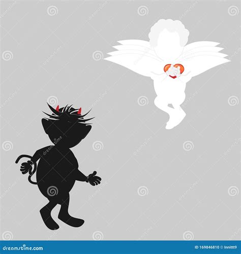 Angels and Demons - Symbols of Good and Evil Stock Illustration ...