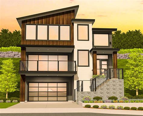 Modern House Plan for a Sloping Lot - 85184MS | Architectural Designs ...