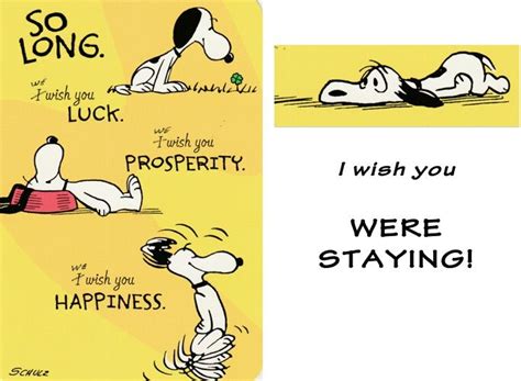 Snoopy Goodbye card | Goodbye and good luck, Goodbye cards, Funny goodbye