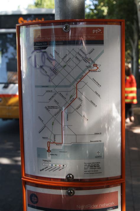 Route map at the Arts Centre for the 'route 109' express bus - Wongm's ...