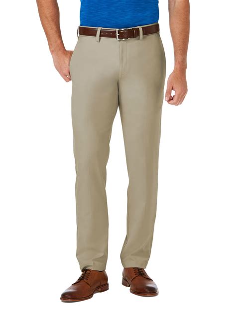 Haggar - Haggar Men's Cool 18 Pro Stretch Flat Front Slim Fit Pants, Khaki, 36X38 - Walmart.com ...