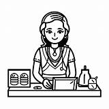 Fun Cashier Coloring Page  sketch template