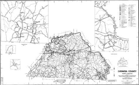 1990 Road Map of Catawba County, North Carolina