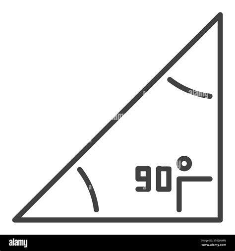 Right Triangle vector Maths 90 degree angle concept icon or sign in ...