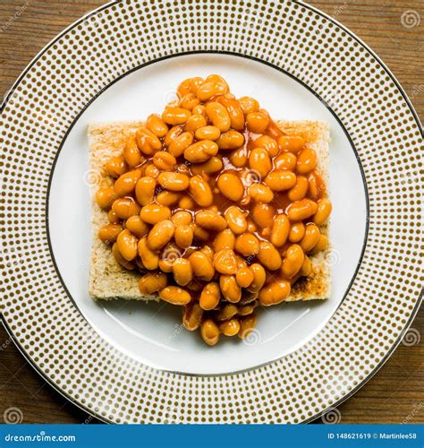 Baked Beans on Toast stock image. Image of looking, homemade - 148621619