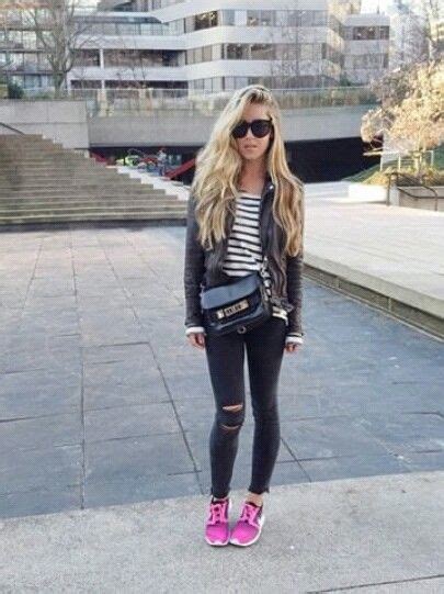 Pin on Travel Style | Pink sneakers outfit, Pink sneakers, Outfits