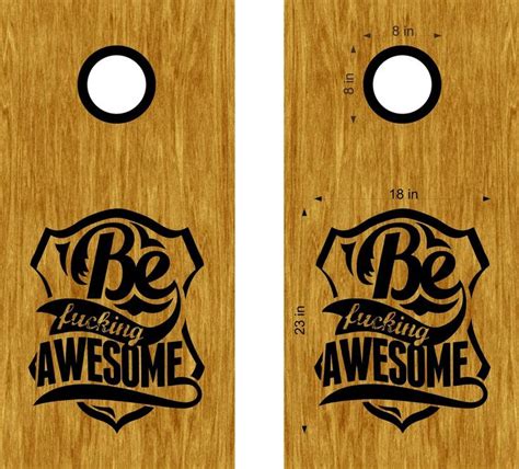 Be Awesome Cornhole Board Decals Sticker | Cornhole board decals ...