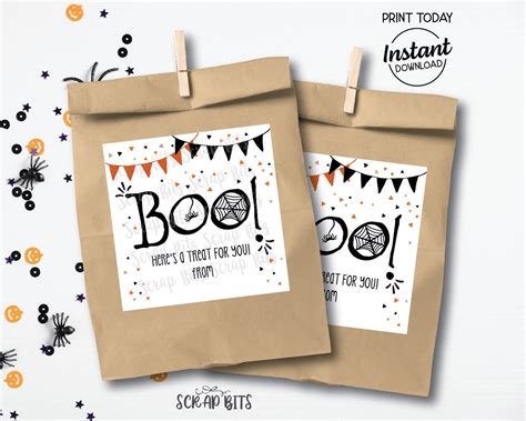 BOO Tags, Printable Halloween Treat Bag Tags, Instant Download – Scrap Bits