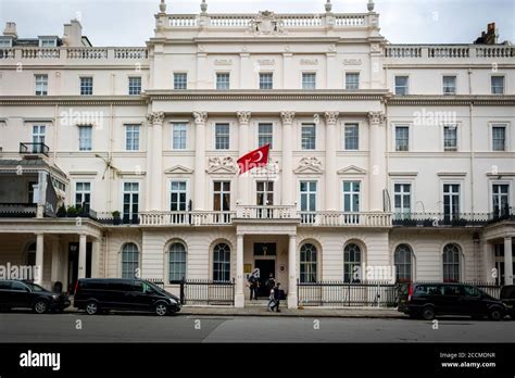 London- The Turkish Embassy building on Belgrave Square in Belgravia ...