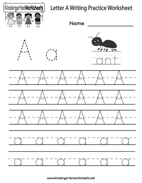 Brilliant Writing Worksheets For Kindergarten Printable Free