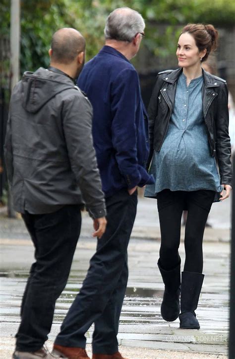 Michelle Dockery wearing our fake pregnant belly to film 'The Sense Of ...